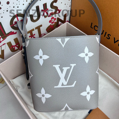 Louis Vuitton All In BB Grey Gold Monogram Handbag - Classic Women's Fashion