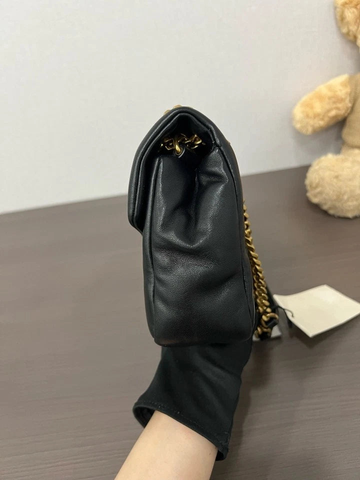 YSL Black Gold Calypso Shoulder Bag For Women