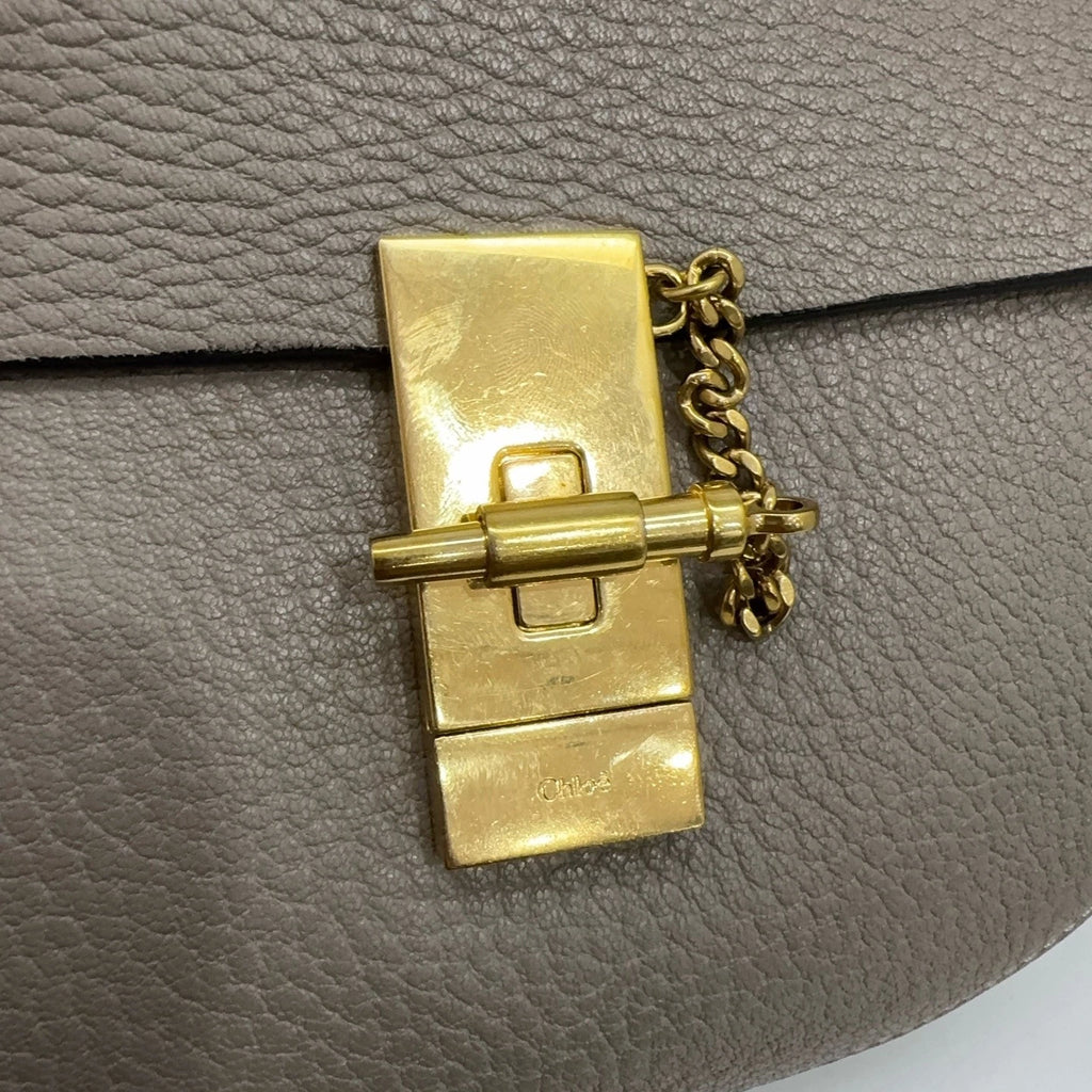 Chloe Gray Leather Mini Shoulder Crossbody Bag for Women
