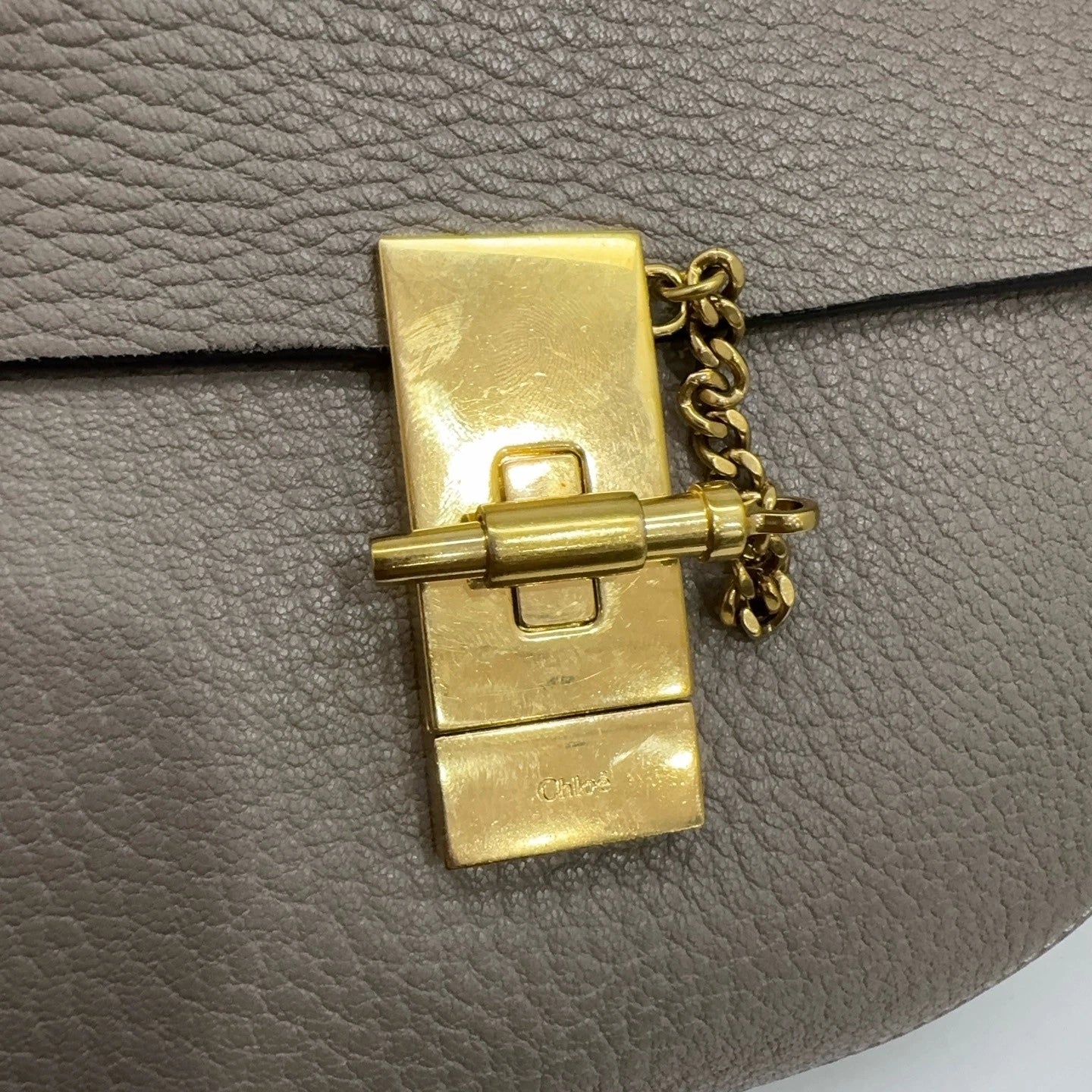 Chloe Gray Leather Mini Shoulder Crossbody Bag for Women