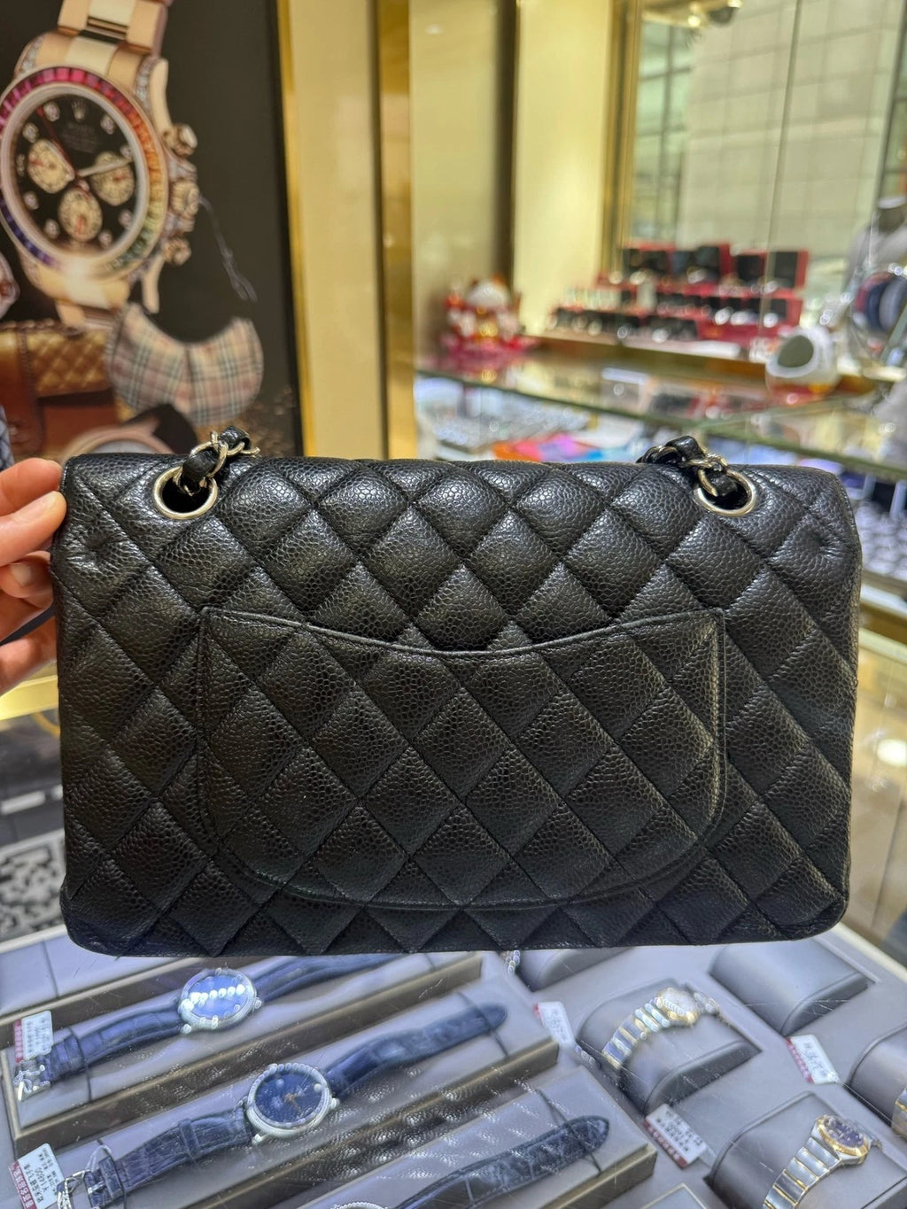 Chanel Medium Flap Black Leather Shoulder Crossbody Bag Excellent
