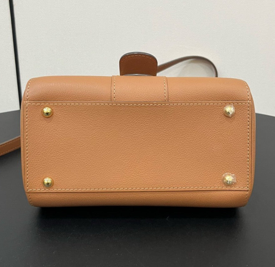 Delvaux brilliant mini caramel color Top Handle 2WAY Shoulder Handbag Women