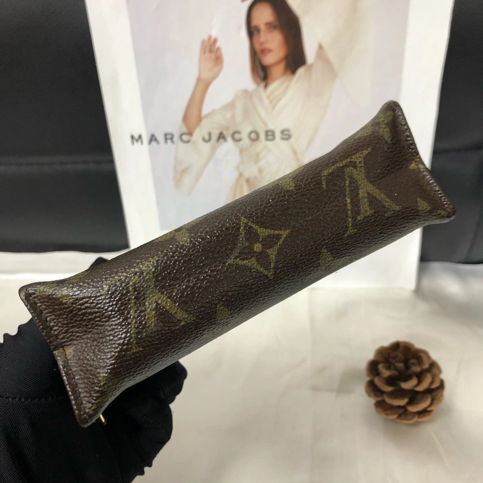 Louis Vuitton Vintage Women Brown Canvas Small Clutch