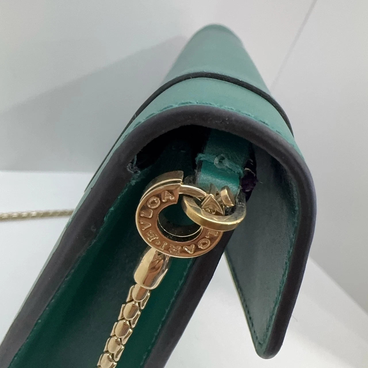 Bvlgari Snake Head Chain Shoulder Crossbody Bag For Women Emerald Green