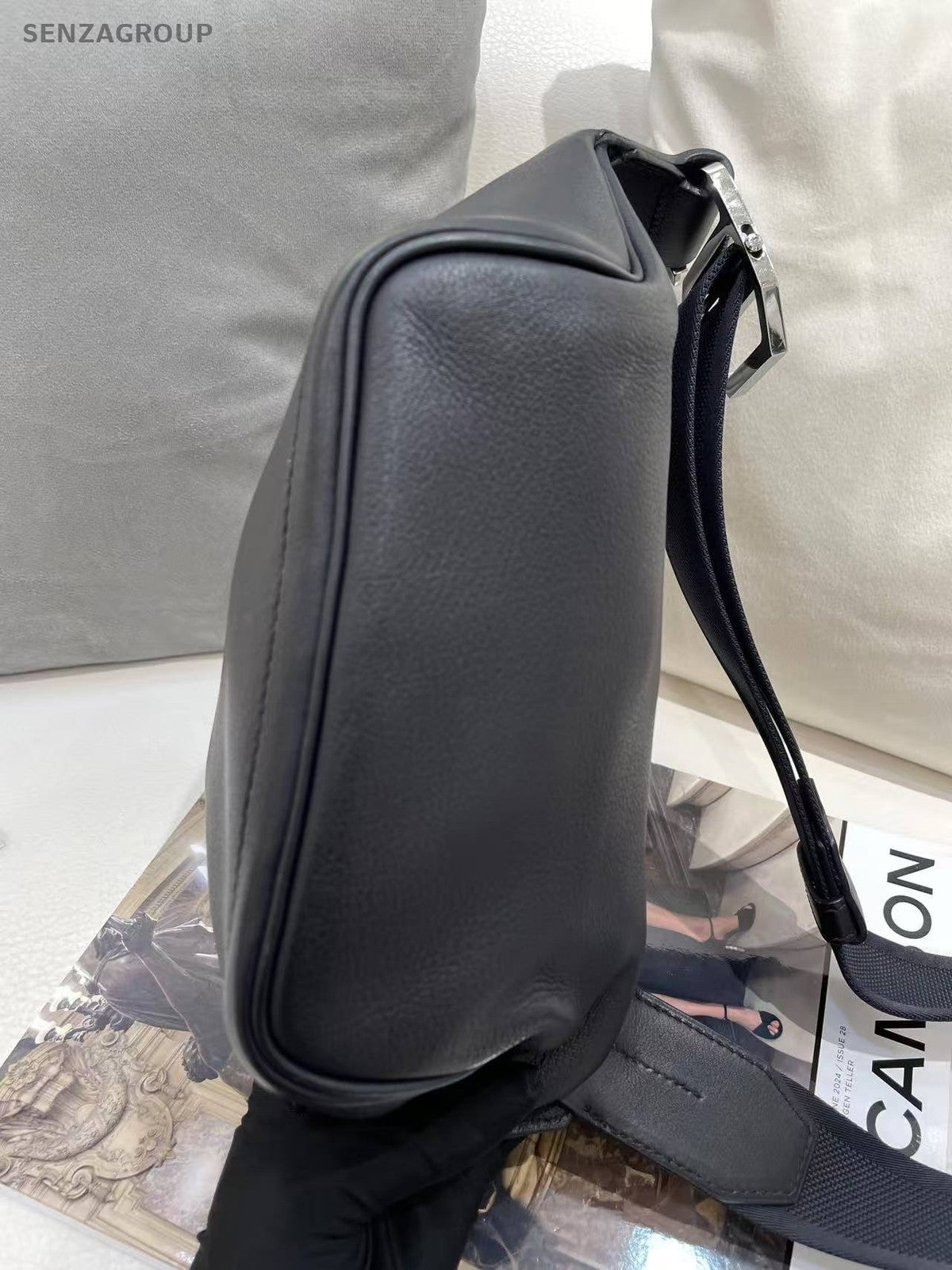 Hermes Cityslide Black Blue Swift Leather Shoulder Bag for Women