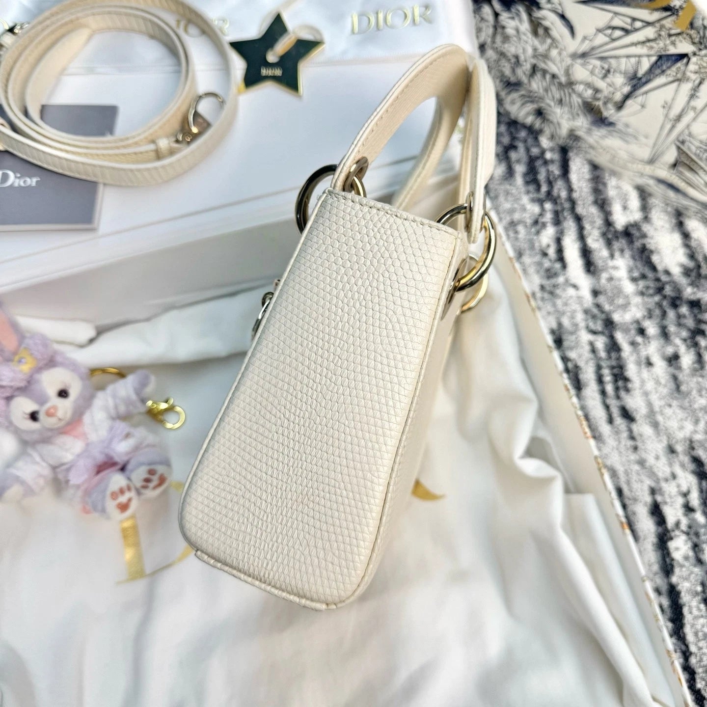Dior Lady Dior Leather Handbag Excellent