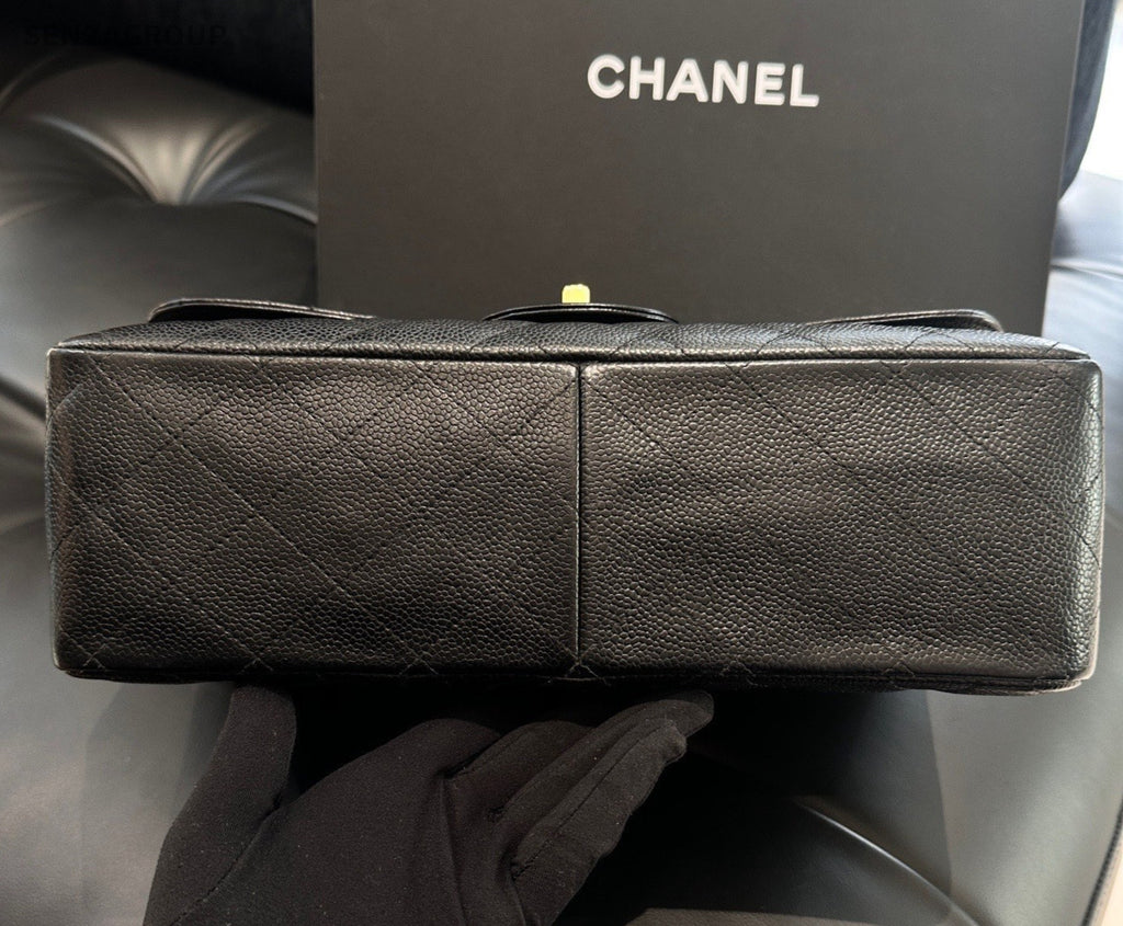 Chanel Classic Flap Jumbo GM Calfskin Chain Shoulder Bag Crossbody Women Fashion