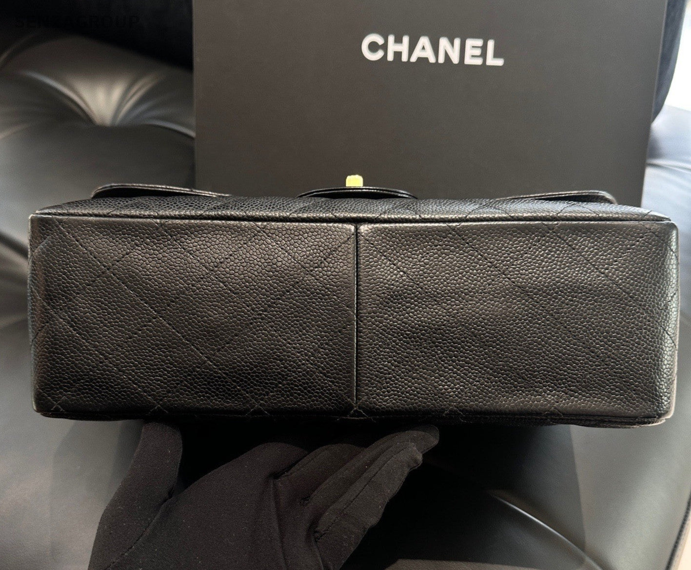 Chanel Classic Flap Jumbo GM Calfskin Chain Shoulder Bag Crossbody Women Fashion