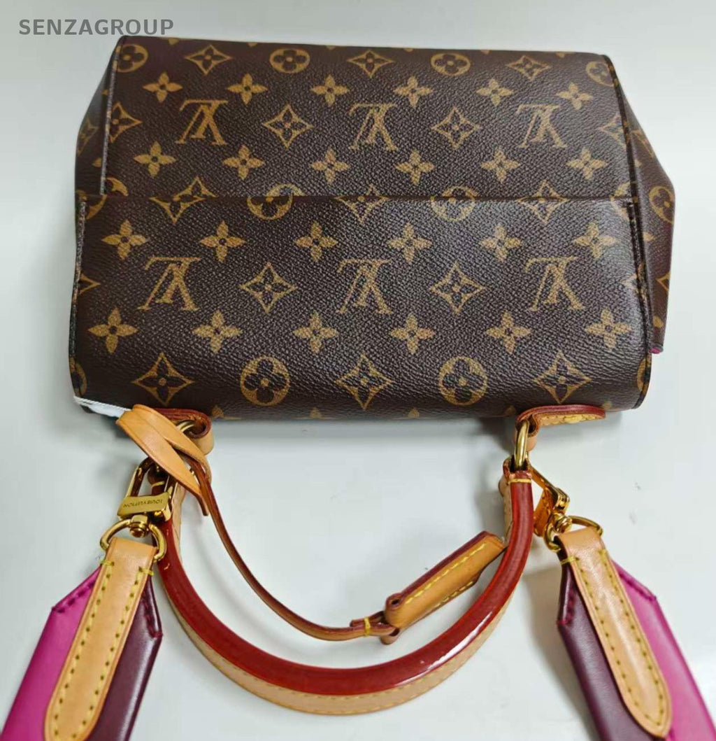 Louis Vuitton Cluny BB Monogram Top Handle Bag Crossbody Brown Gold Women