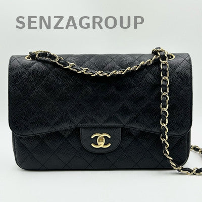 Chanel Classic Flap Jumbo Black Gold Chain Shoulder Crossbody Bag