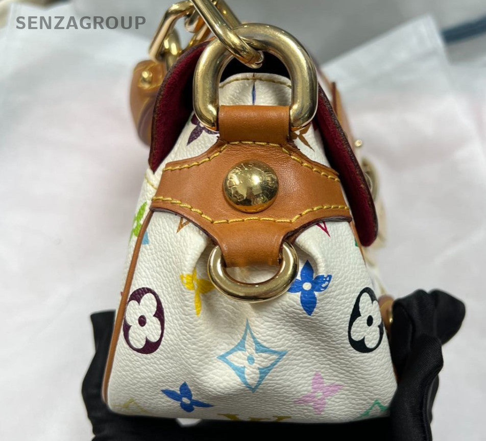 Louis Vuitton Monogram White Multicolor Shoulder Bag Women Classic