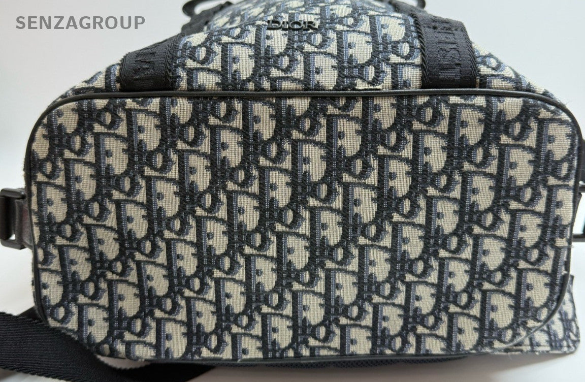 Christian Dior Camp Oblique Backpack Black Unisex Adults Classic Designer
