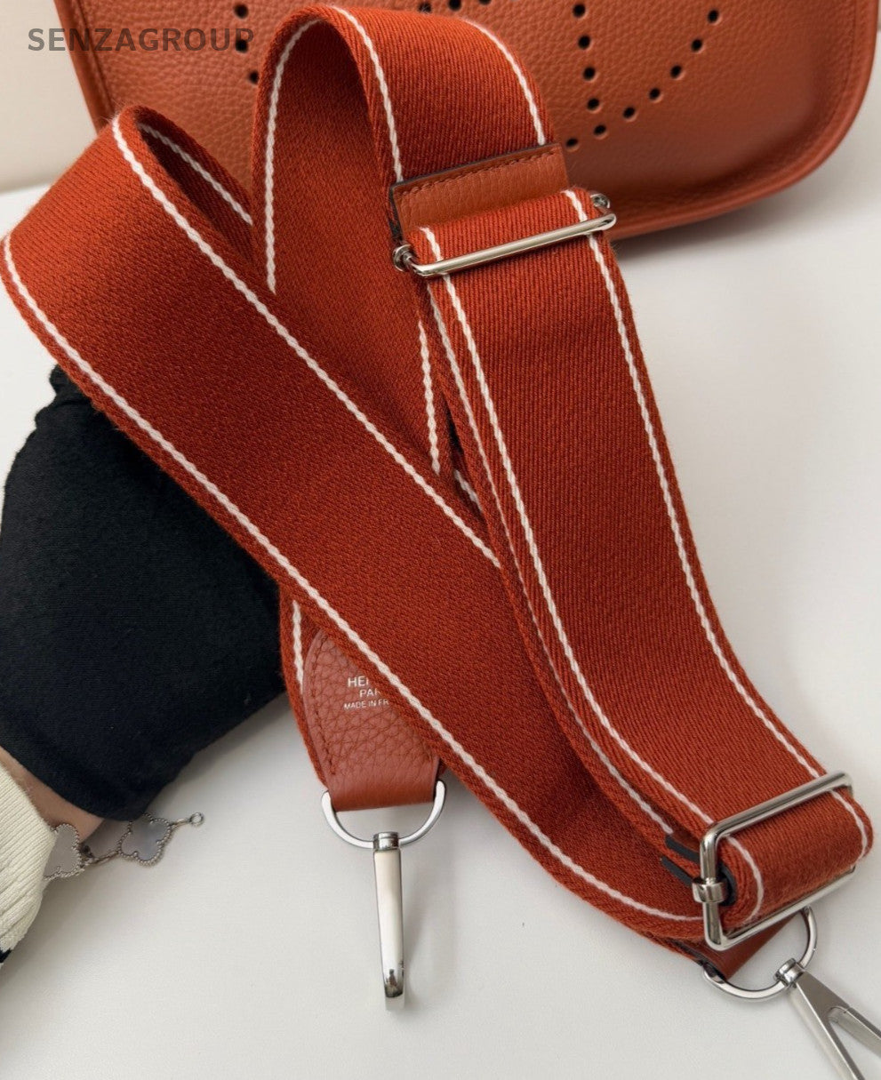 HERMES Evelyne29 Shoulder Bag Crossbody Orange Silver Used Women Classic
