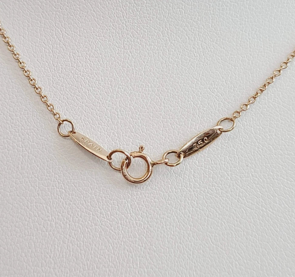 Tiffany &amp; Co Elsa Peretti Diamonds by the Yard Pendant 18K Rose Gold Necklace