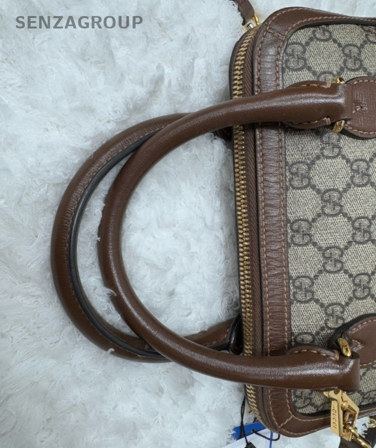 Gucci Horsebit 1955 2Way Top Handle Bag Crossbody Brown Gold Women Classic