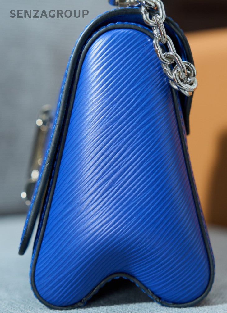 Louis Vuitton Twist Epi Leather PM Chain Shoulder Bag Blue Silver Women Classic