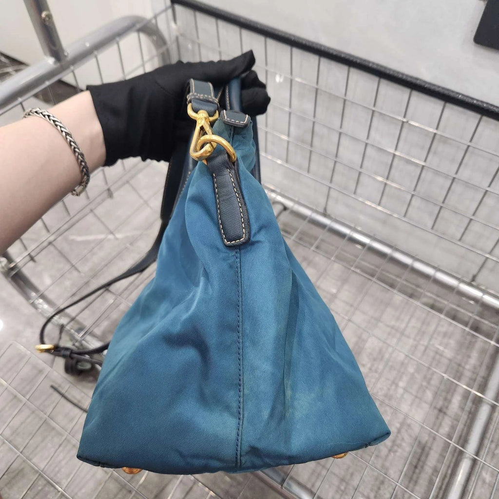PRADA Nylon Patchwork Handbag Shoulder Crossbody For Women