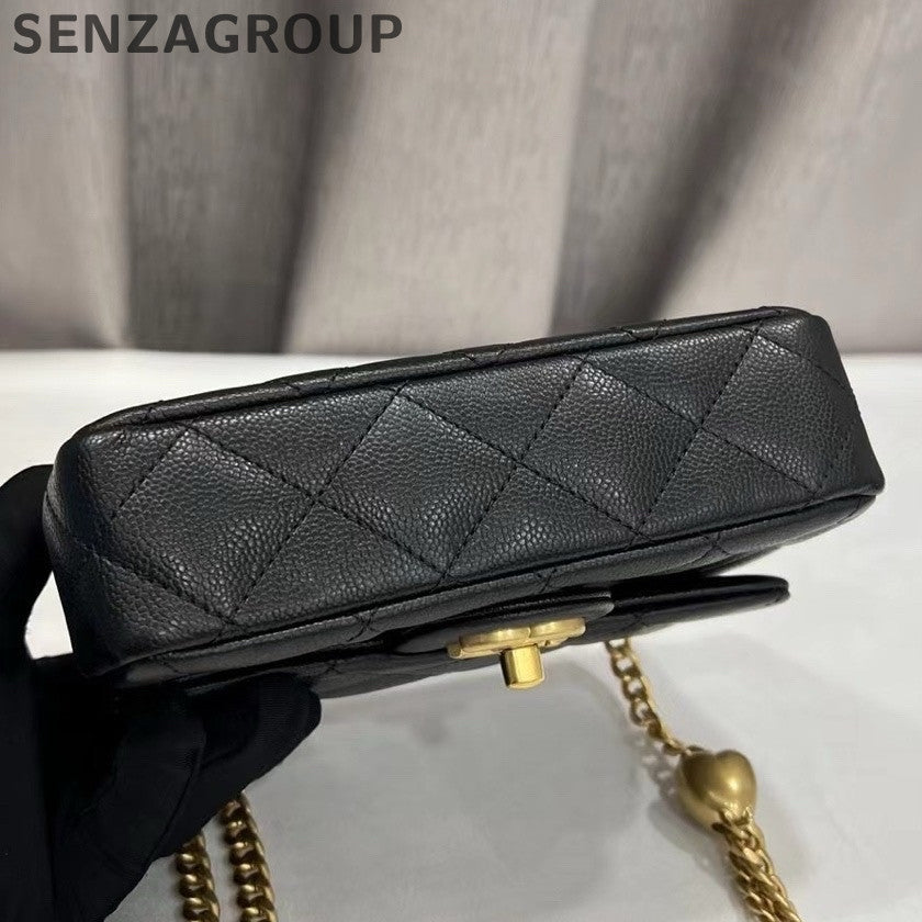 Chanel Small Black Gold Chain Classic Flap Bag
