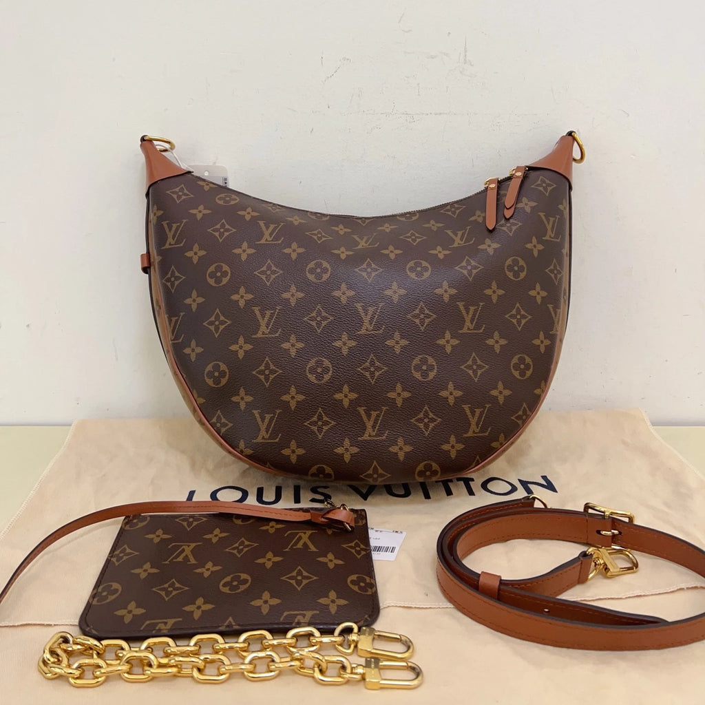 Louis Vuitton Loop Monogram Canvas Brown Shoulder Bag Crossbody Excellent