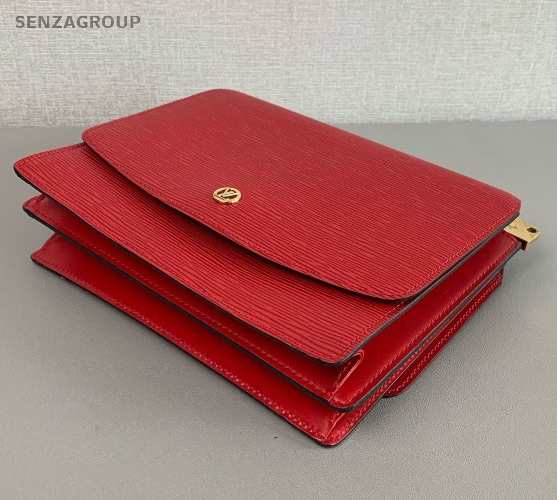 Louis Vuitton Vintage Epi Leather 2ways Shoulder Crossbody Bag Women Red