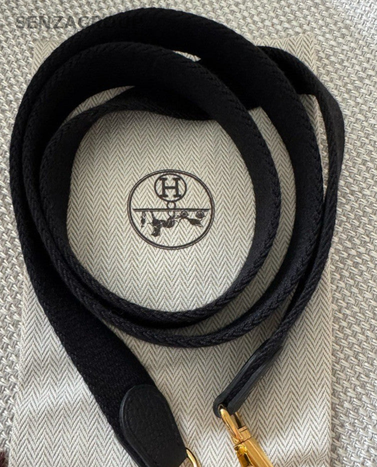 HERMES Evelyne TPM Mini Shoulder Bag Crossbody Black Gold Used Women Classic