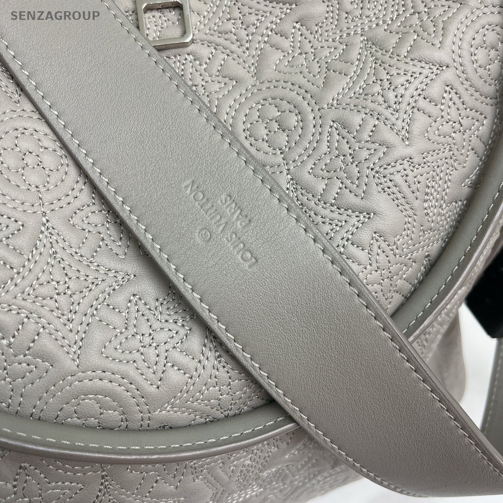Louis Vuitton Embroidered 2Way Top Handle Shoulder Bag Gray Silver Women Classic
