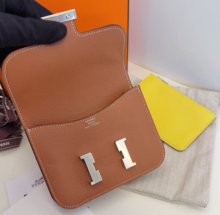 Hermes Constance slim Purse Brown Women DIY Various carrying methods Brand NEW