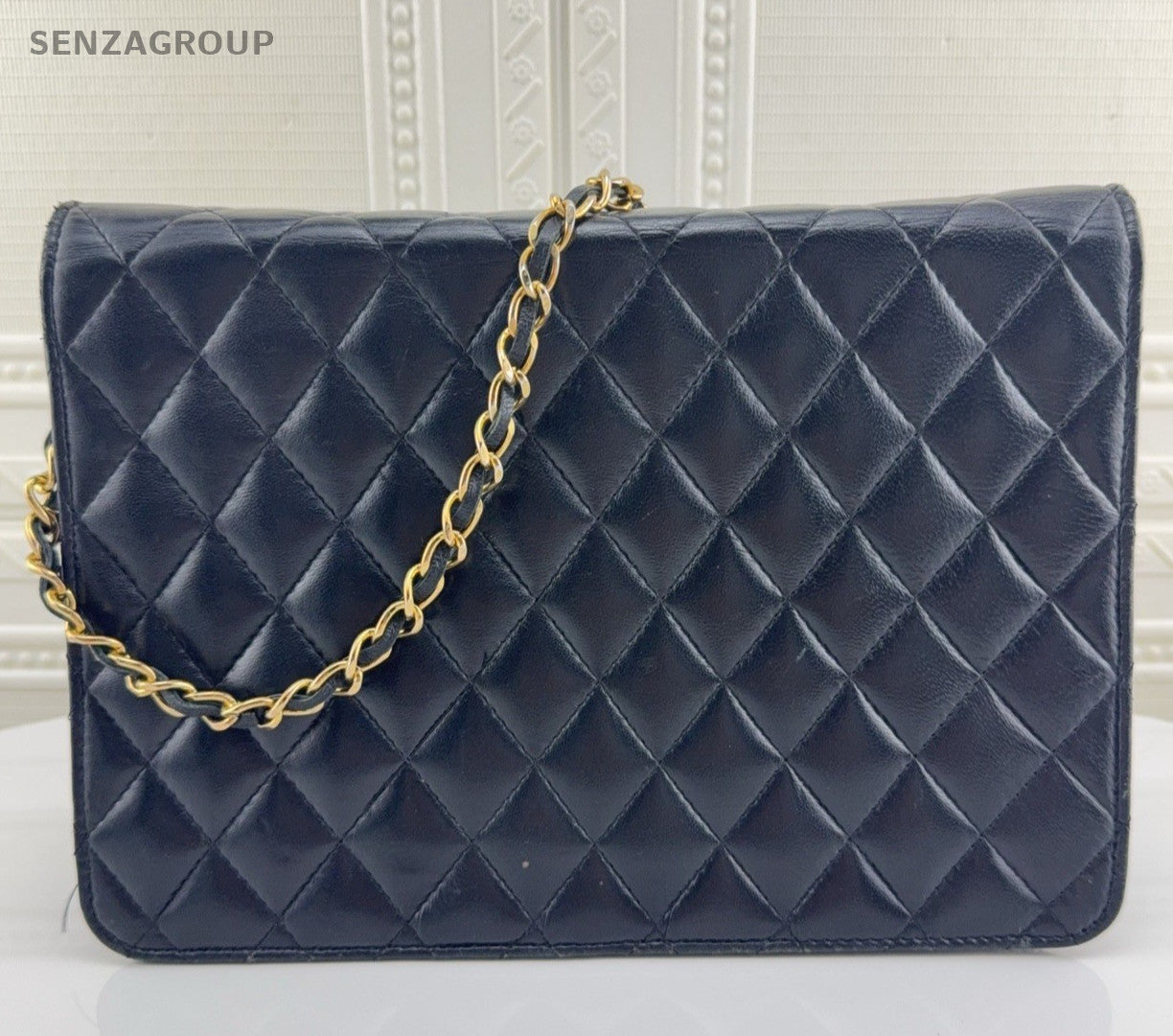Chanel WOC Vintage Chain Shoulder Bag Black Gold Women Classic Diamond Women