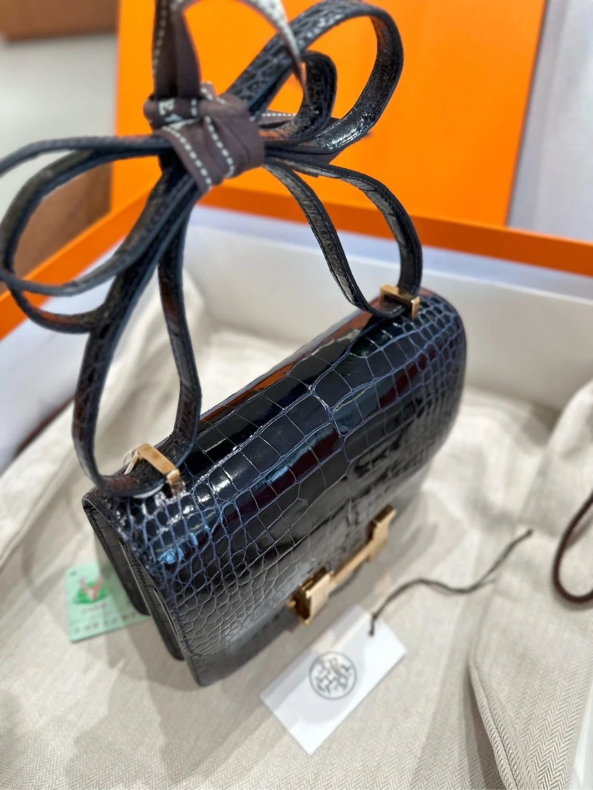 Hermes Midnight Blue Rose Gold Constance19 Bag Women