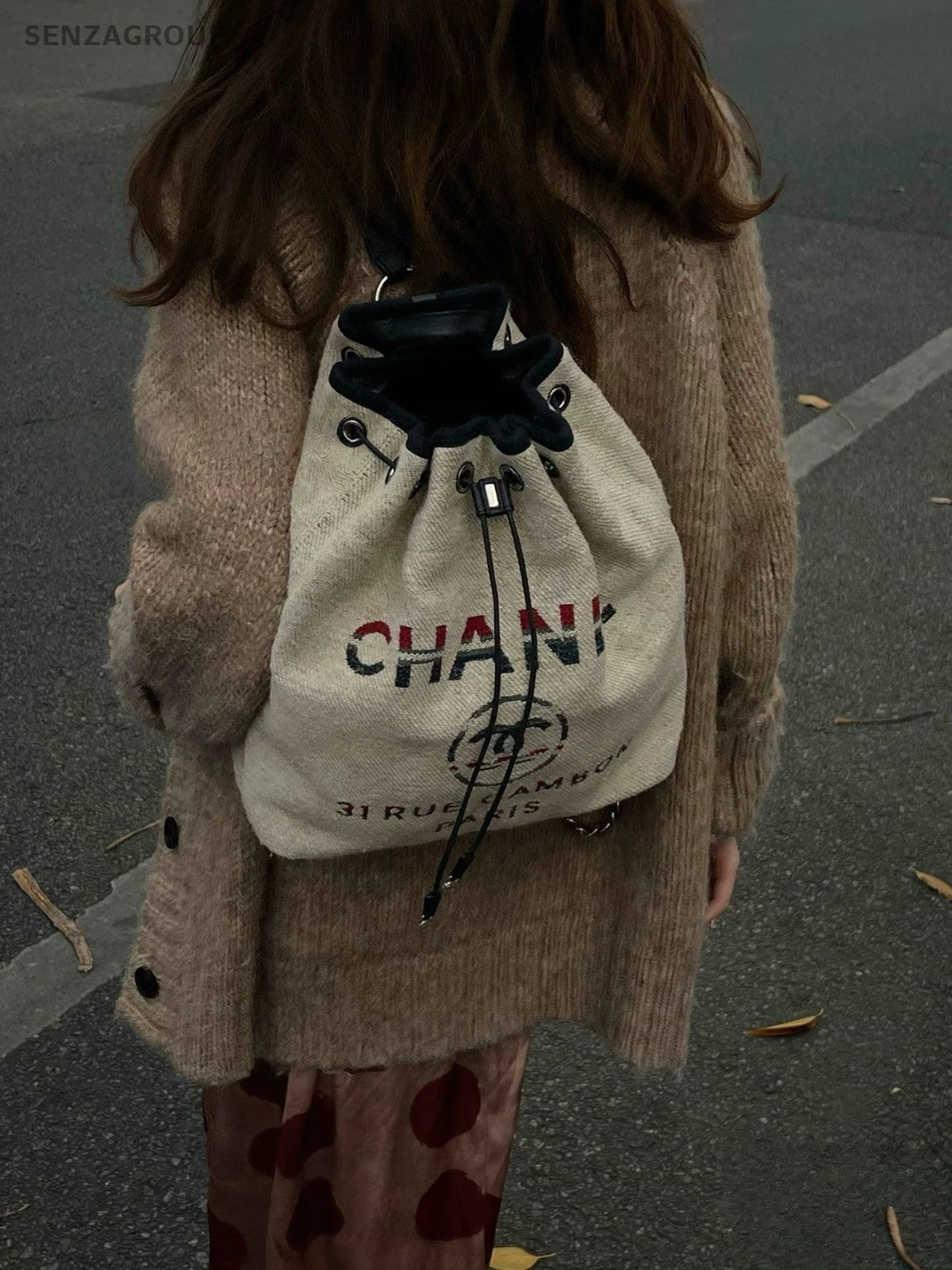 CHANEL Beach Series Bucket Backpack Drawstring Almost Brand NEW