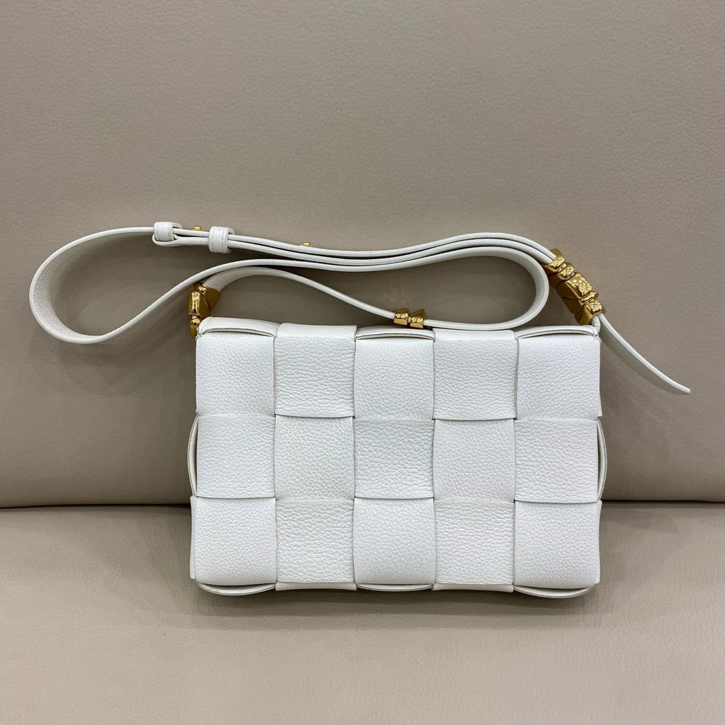 Bottega Veneta White Calfskin Crossbody Bag For Women