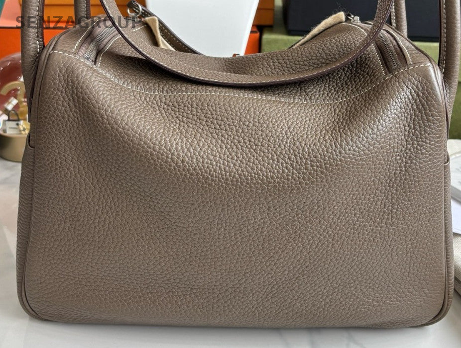 Hermes Lindy30 Top Handle Shoulder Bag Gray Used Women Classic Designer