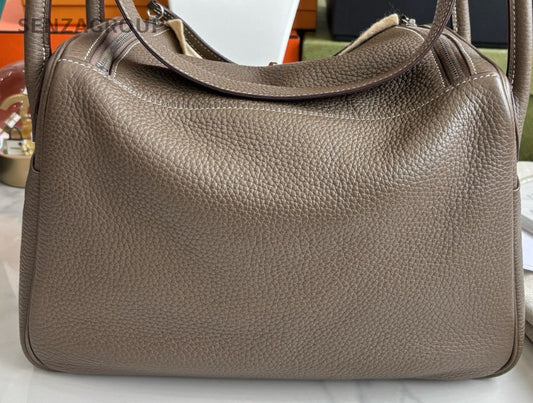 Hermes Lindy30 Top Handle Shoulder Bag Gray Used Women Classic Designer