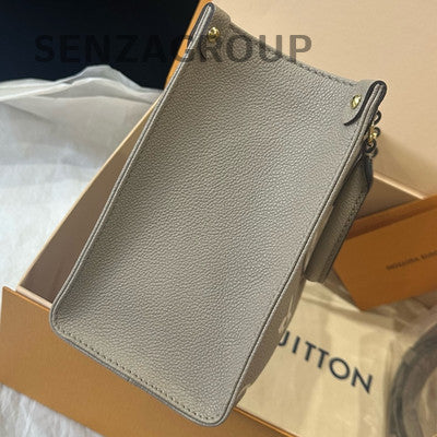 Louis Vuitton Monogram Onthego GM Tote Bag Grey Gold Women's Fashion