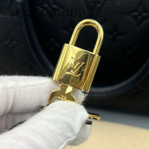 Louis Vuitton Speedy25 Monogram Black Gold Top Handle Bag Crossbody Women