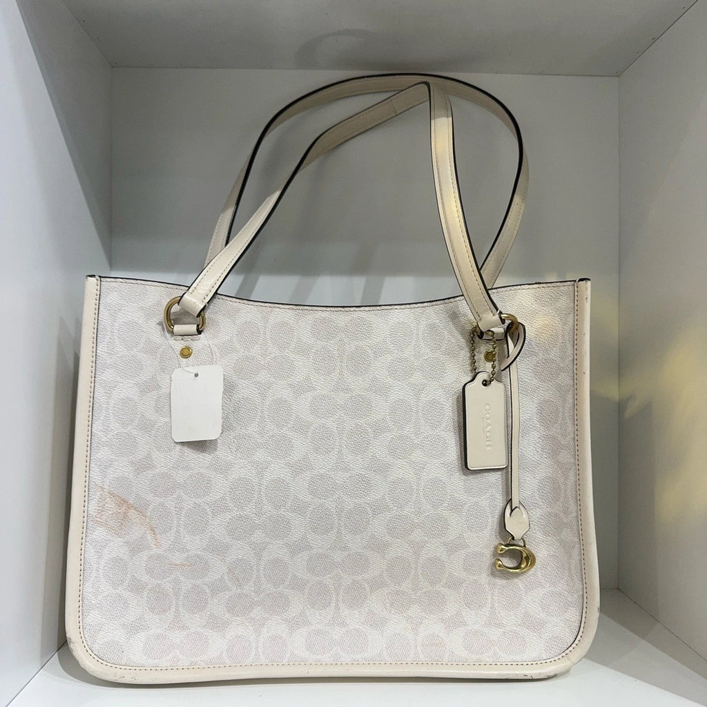 COACH Tyler 35 Women's Signature Canvas Calfskin Handbag Shoulder Bag