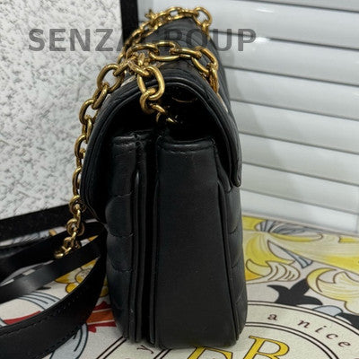 Louis Vuitton New Wave Black Gold Chain Shoulder Crossbody Bag