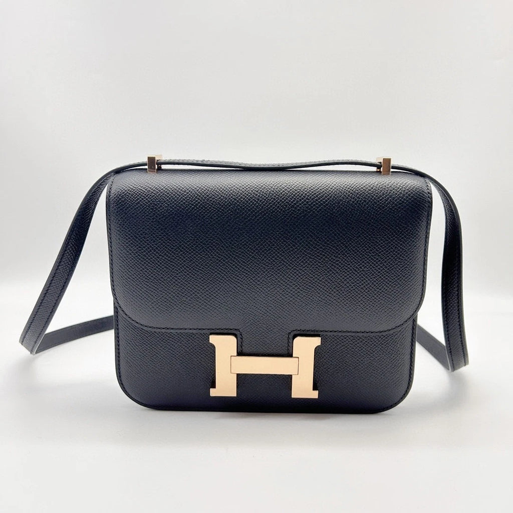 Hermes Constance19 Mini Black Epsom Gold Shoulder Bag For Women