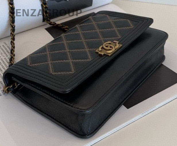 CHANEL Leboy woc Black gold Shoulder bag Crossbody