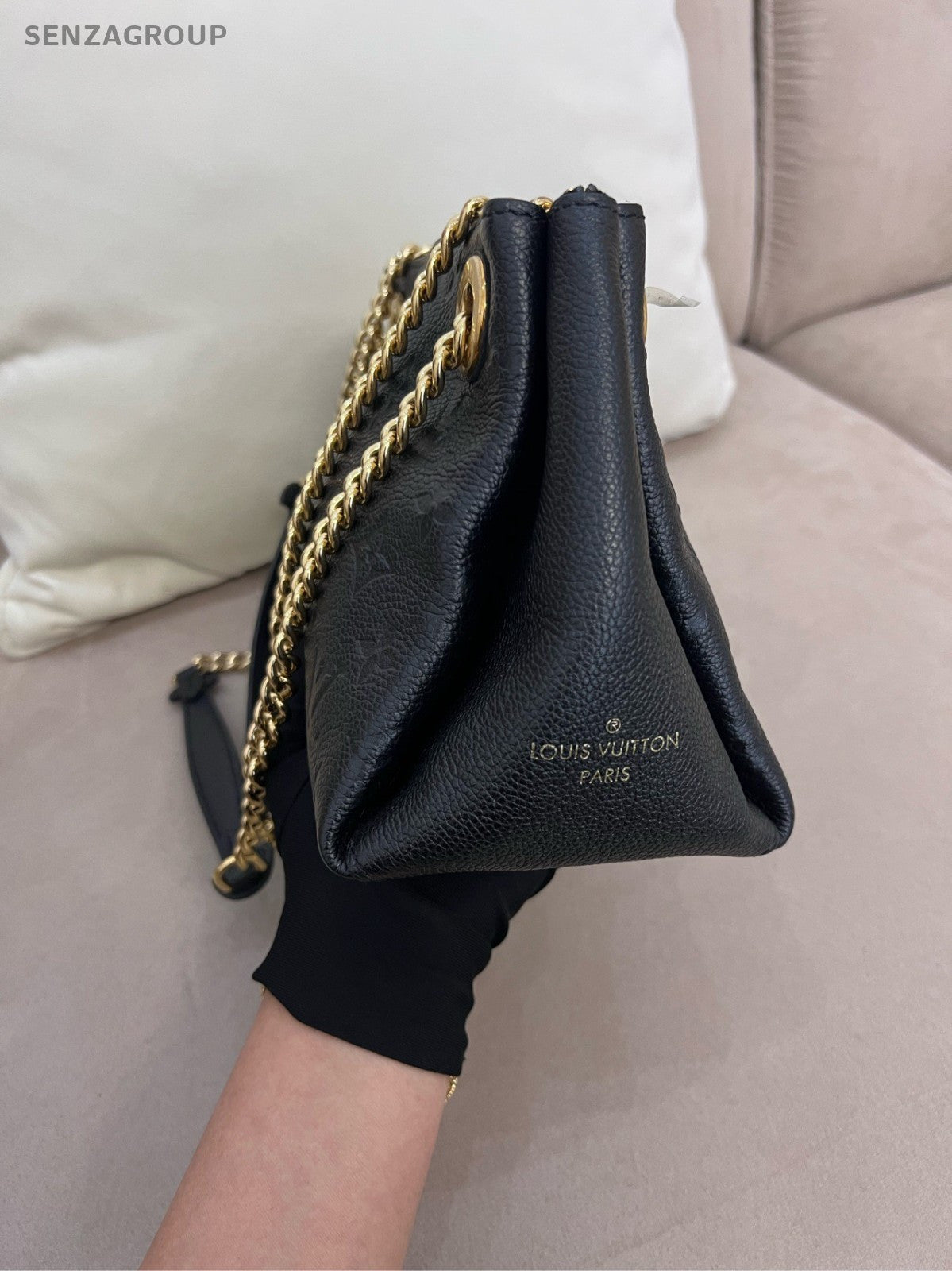 Louis Vuitton Surene bb Monogram Empreinte Chain Shoulder bag Women Black Gold