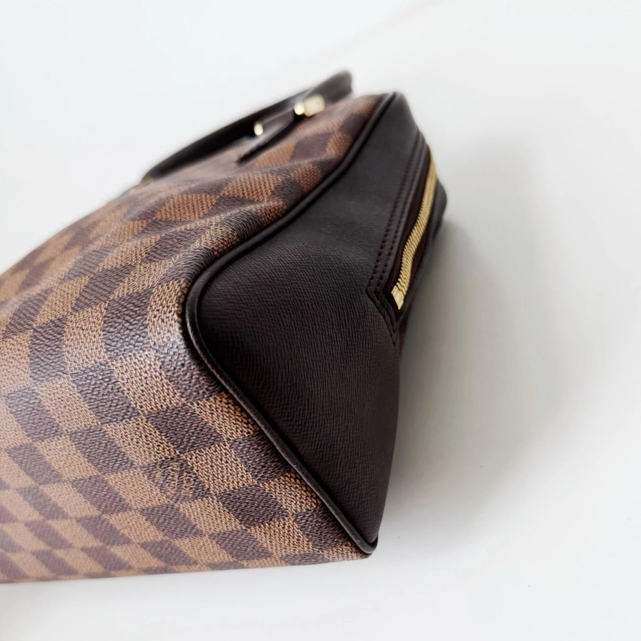 Louis Vuitton Triana Damier Ebene Canvas Handbag Gold Hardware