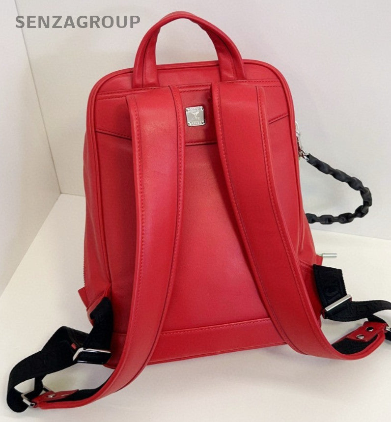 MCM Limited Edition Backpack Classic Red Calfskin Brand NEW Women