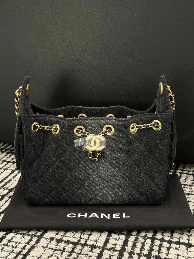 CHANEL 25Bag Mini Dark Denim Tote Shoulder Bag For Women