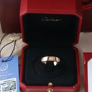 Excellent Cartier Love Classic Ring 18k Au750 Rose Gold 6Diamonds EU64/US10.75