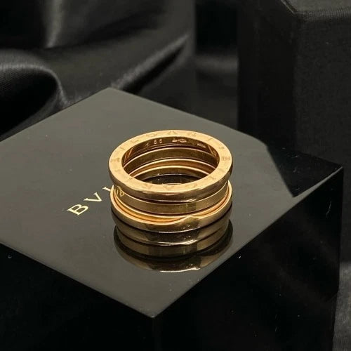 Bvlgari B. Zero1 3 Band Ring 18k Rose Gold Size 56