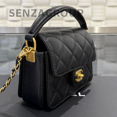 Chanel Black Gold CF Mini Chain Shoulder Crossbody Bag for Women