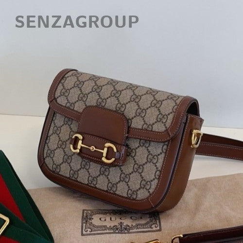 Gucci Horsebit 1955 Mini Shoulder Bag Crossbody Brown Gold Used Women Classic