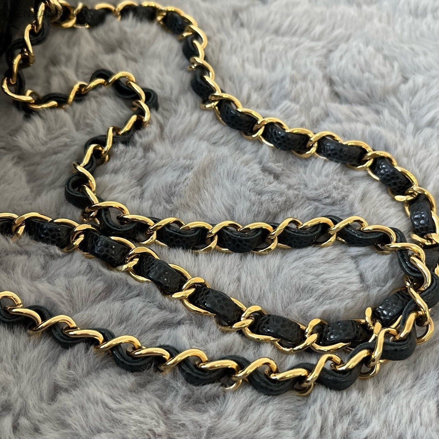 Chanel Classic Flap PM Chain Calfskin Shoulder Bag Crossbody Black Gold Women