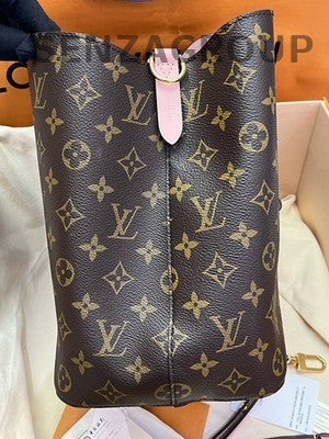 Louis Vuitton Pink Noe Bucket Bag Brown Gold Women's Classic Shoulder Crossbody