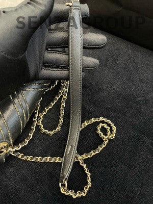 Chanel Cuba Collection Black Gold Chain Shoulder Crossbody Bag Classic